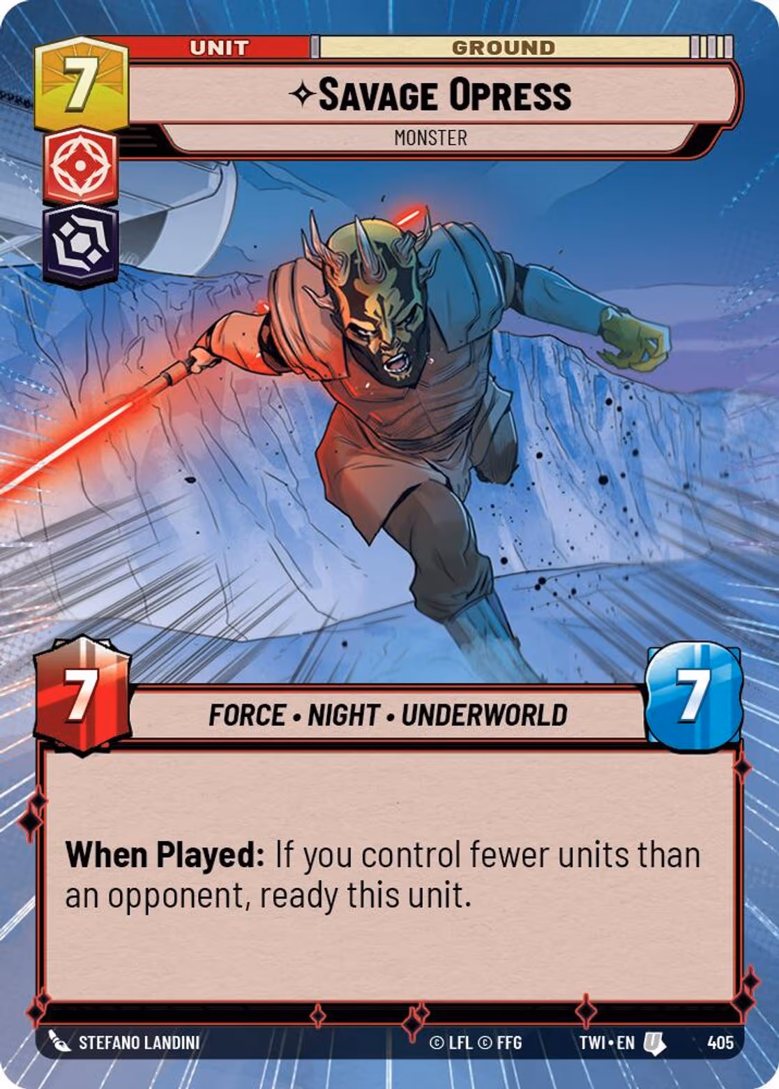 Savage Opress - Monster TWI-405 Hyperspace Star Wars Unlimited card