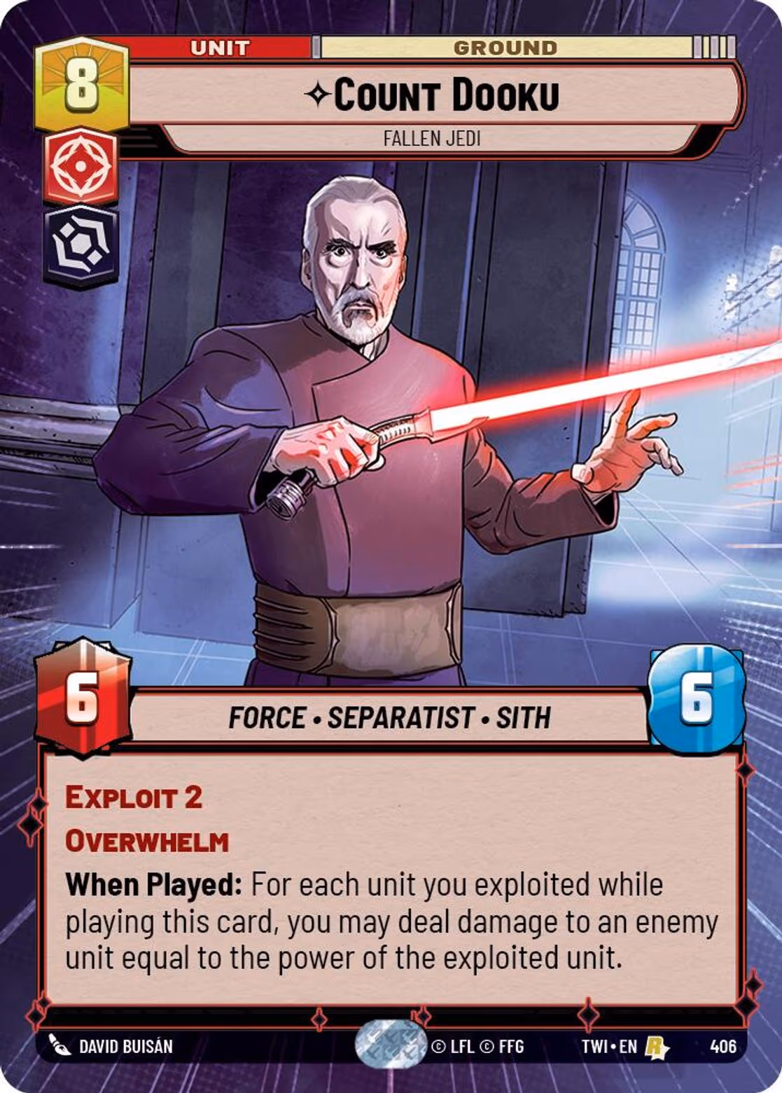 Count Dooku - Fallen Jedi TWI-406 Hyperspace Star Wars Unlimited card