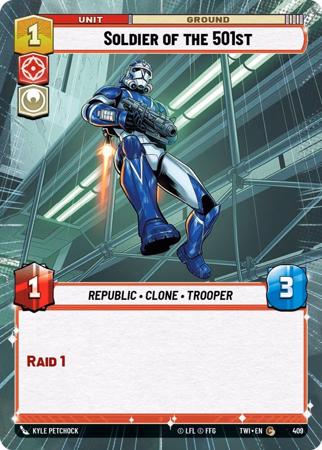 Soldier of the 501st TWI-409 Hyperspace Star Wars Unlimited card