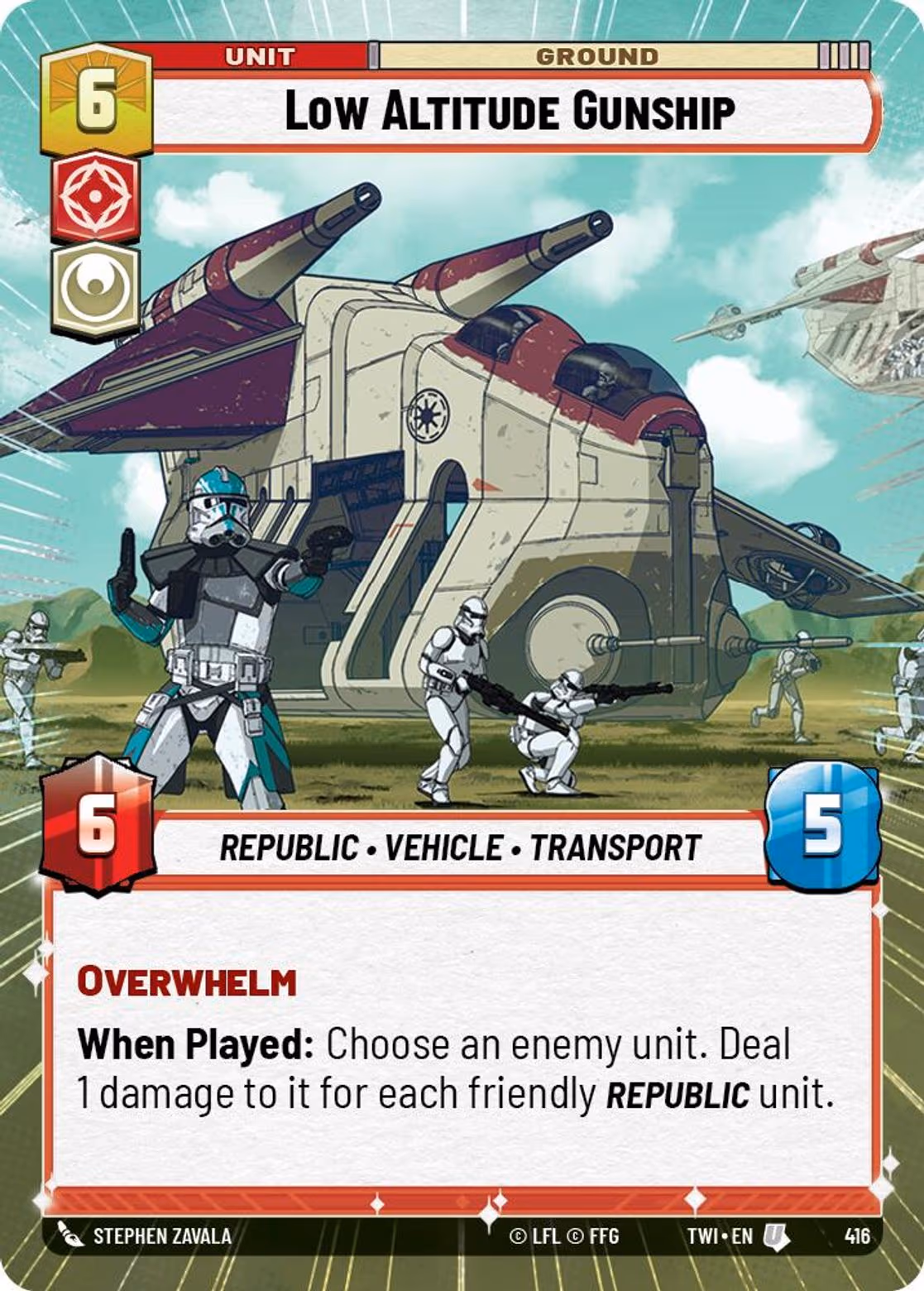 Low Altitude Gunship TWI-416 Hyperspace Star Wars Unlimited card
