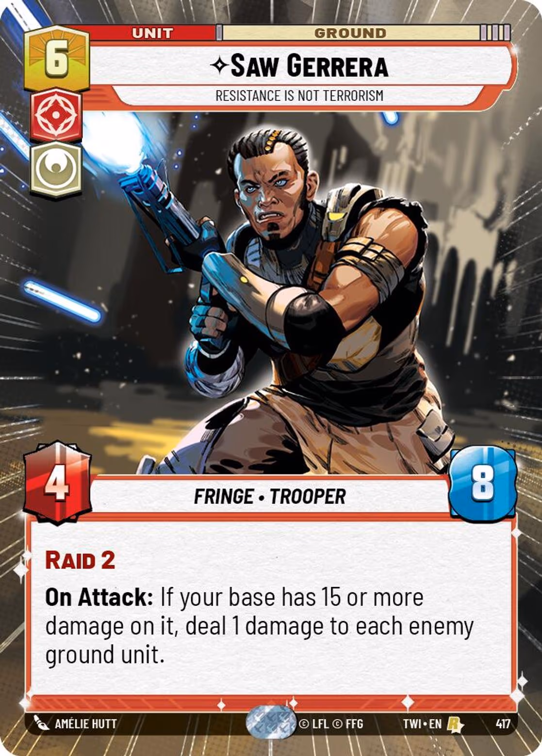Saw Gerrera - Resistance is Not Terrorism TWI-417 Hyperspace Star Wars Unlimited card