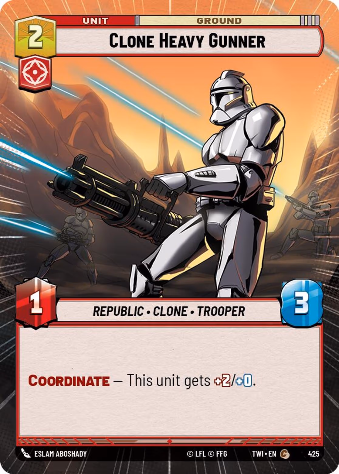Clone Heavy Gunner TWI-425 Hyperspace Star Wars Unlimited card
