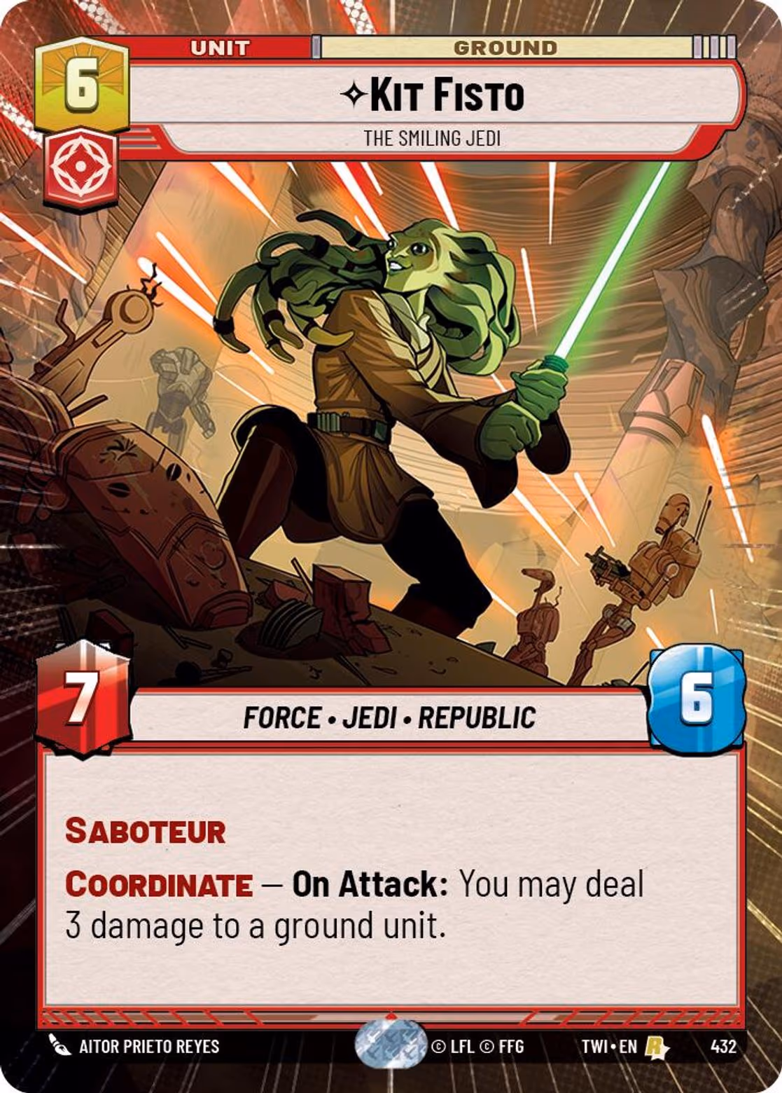 Kit Fisto - The Smiling Jedi TWI-432 Hyperspace Star Wars Unlimited card