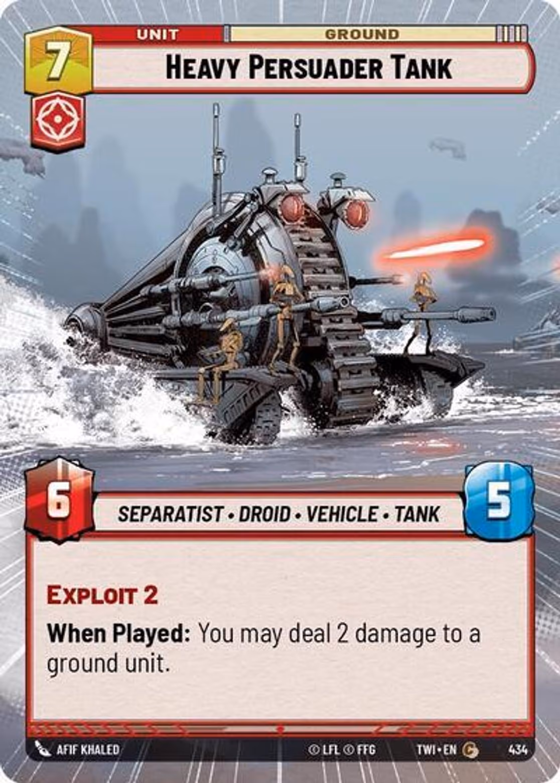 Heavy Persuader Tank TWI-434 Hyperspace Star Wars Unlimited card