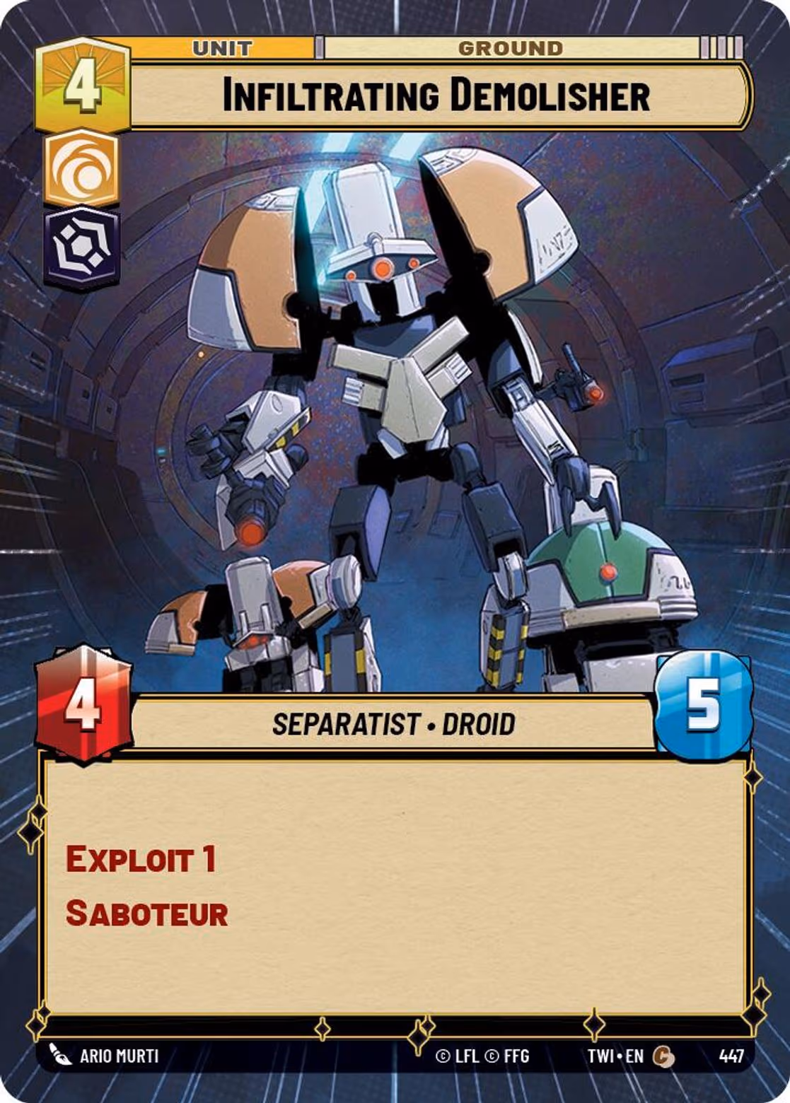 Infiltrating Demolisher TWI-447 Hyperspace Star Wars Unlimited card