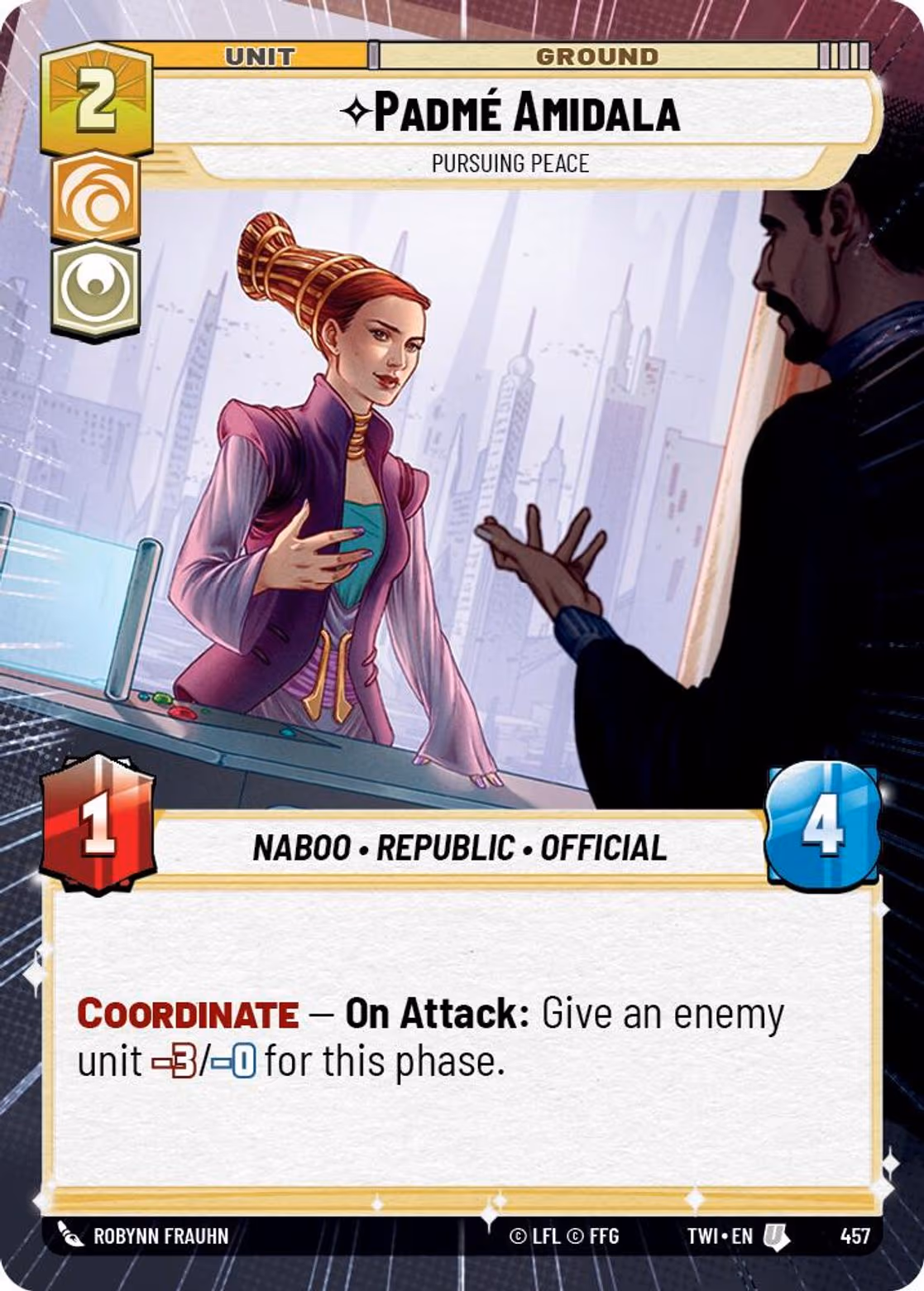 Padmé Amidala - Pursuing Peace TWI-457 Hyperspace Star Wars Unlimited card