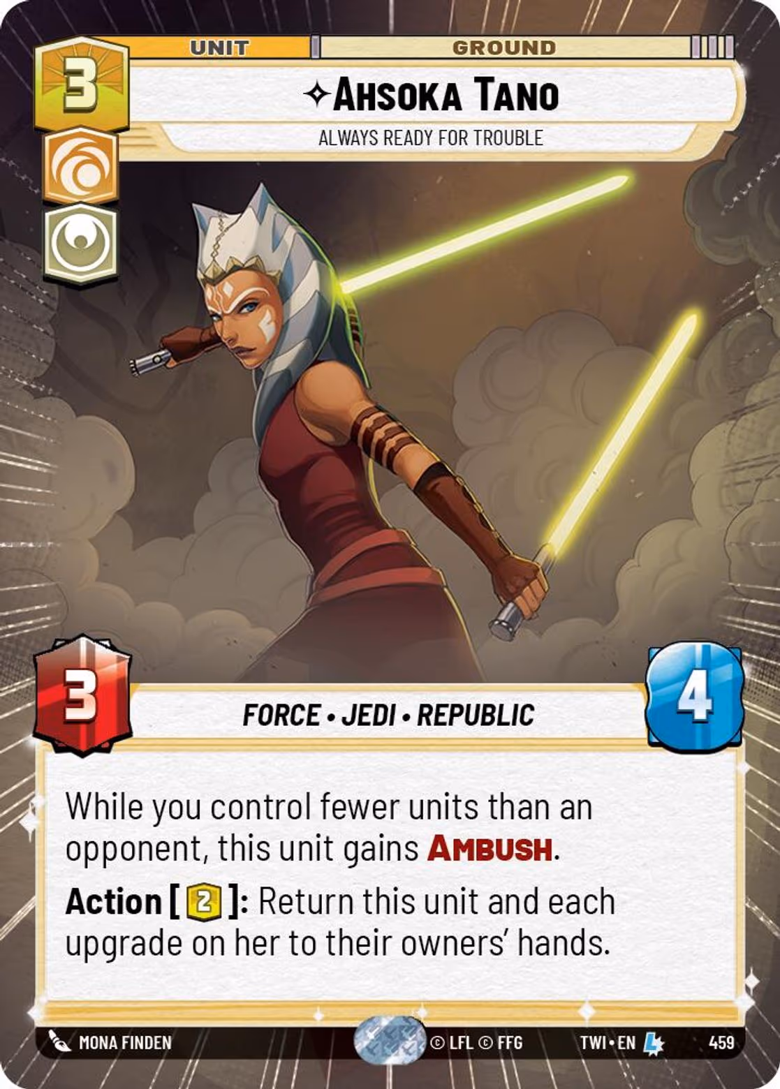 Ahsoka Tano - Always Ready For Trouble TWI-459 Hyperspace Star Wars Unlimited card