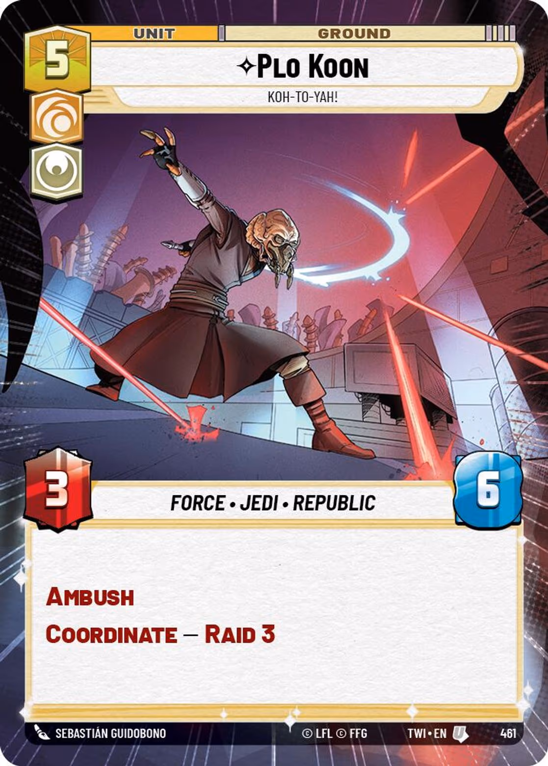 Plo Koon - Koh-to-yah! TWI-461 Hyperspace Star Wars Unlimited card