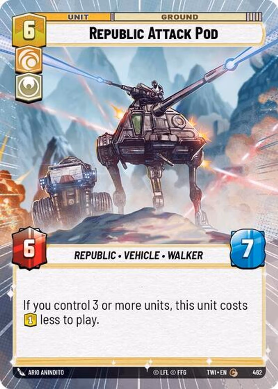 Republic Attack Pod TWI-462 Hyperspace Star Wars Unlimited card