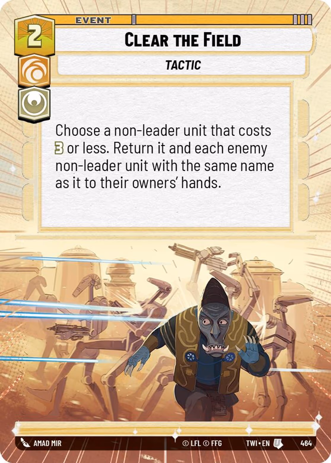 Clear the Field TWI-464 Hyperspace Star Wars Unlimited card