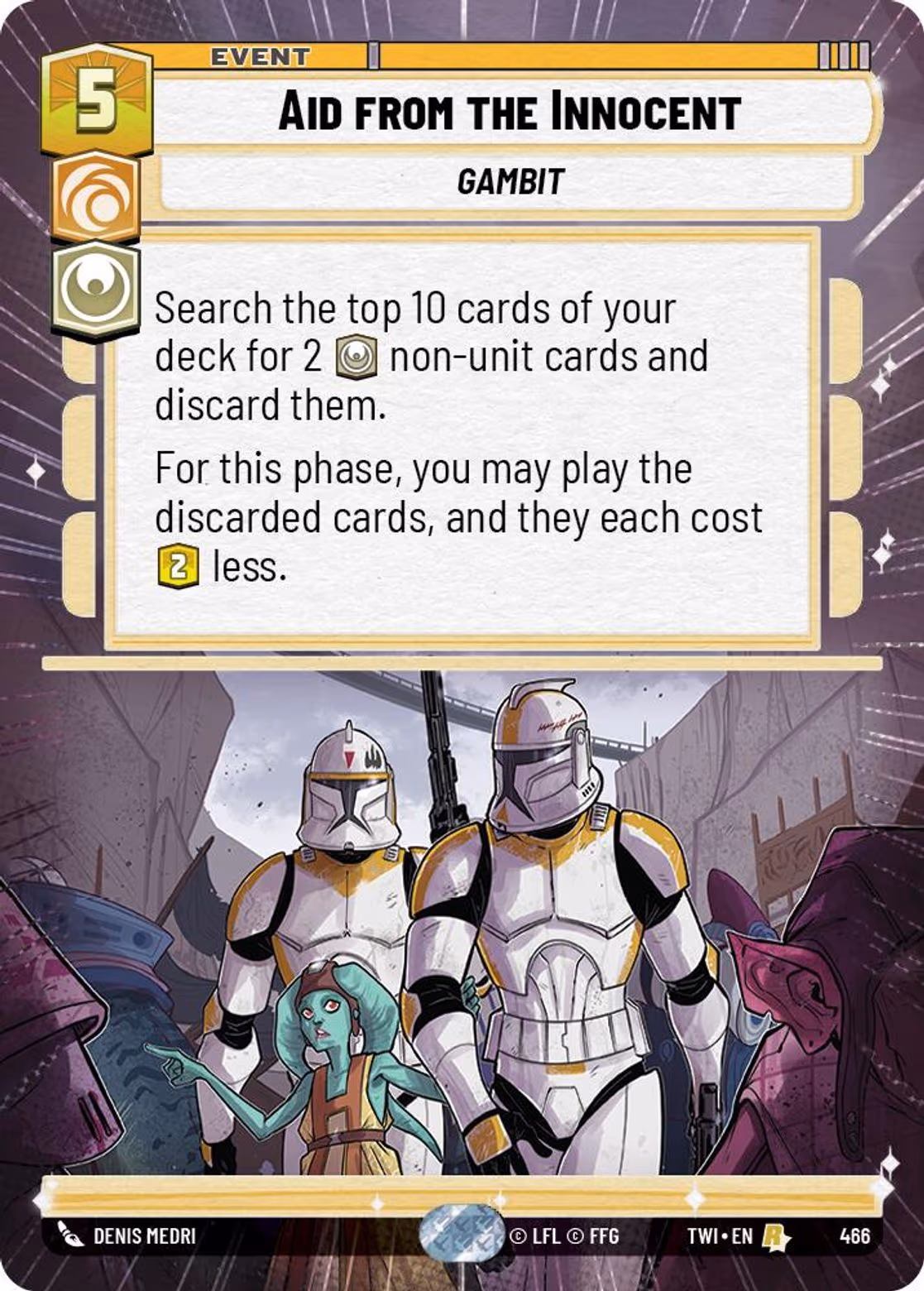 Aid from the Innocent TWI-466 Hyperspace Star Wars Unlimited card