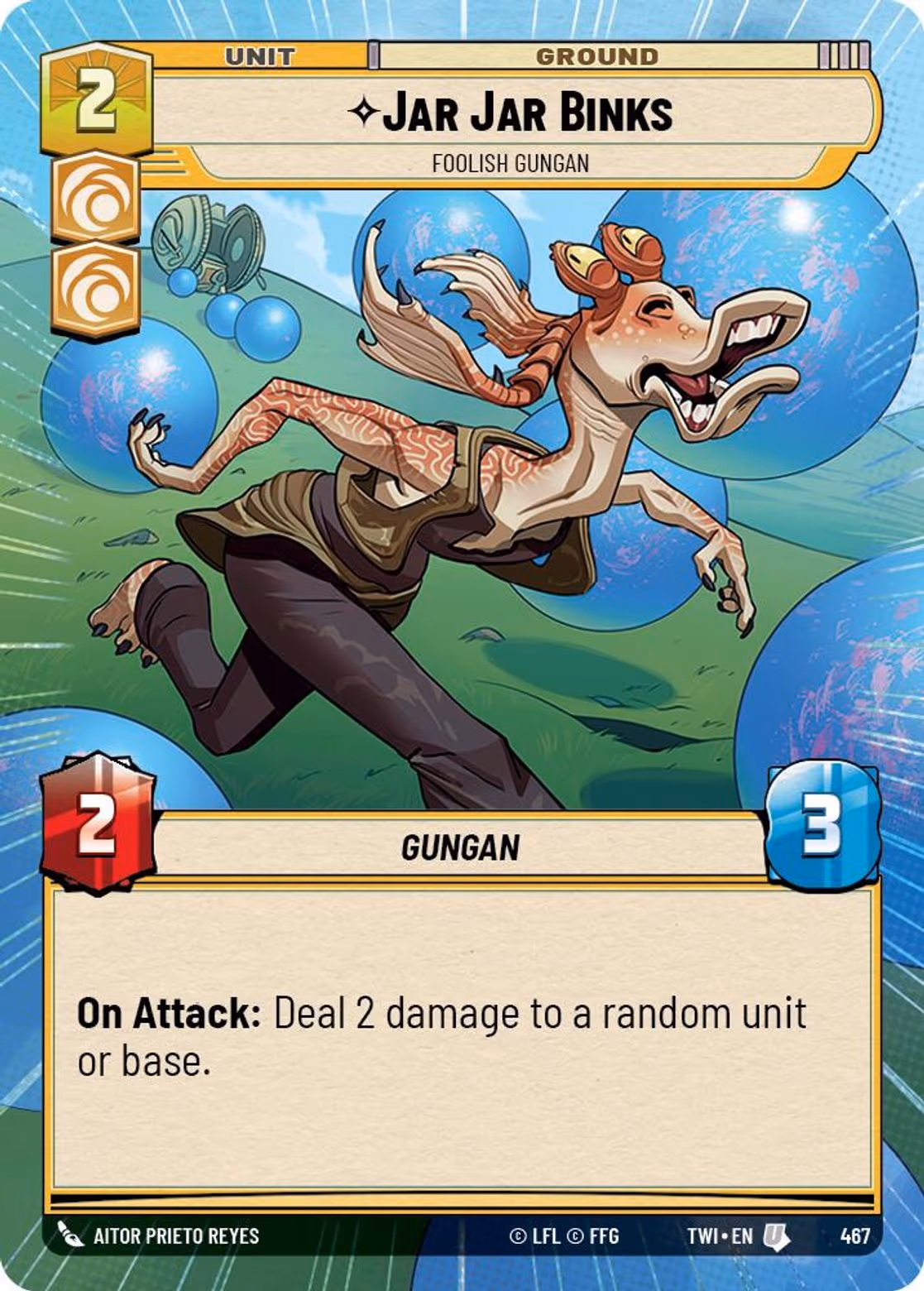 Jar Jar Binks - Foolish Gungan TWI-467 Hyperspace Star Wars Unlimited card