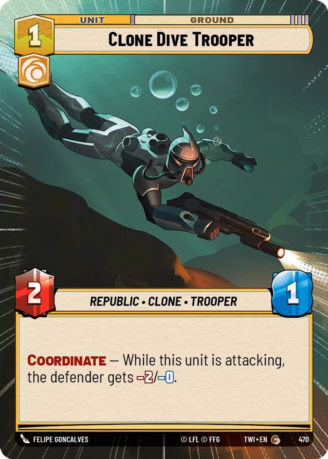 Clone Dive Trooper TWI-470 Hyperspace Star Wars Unlimited card
