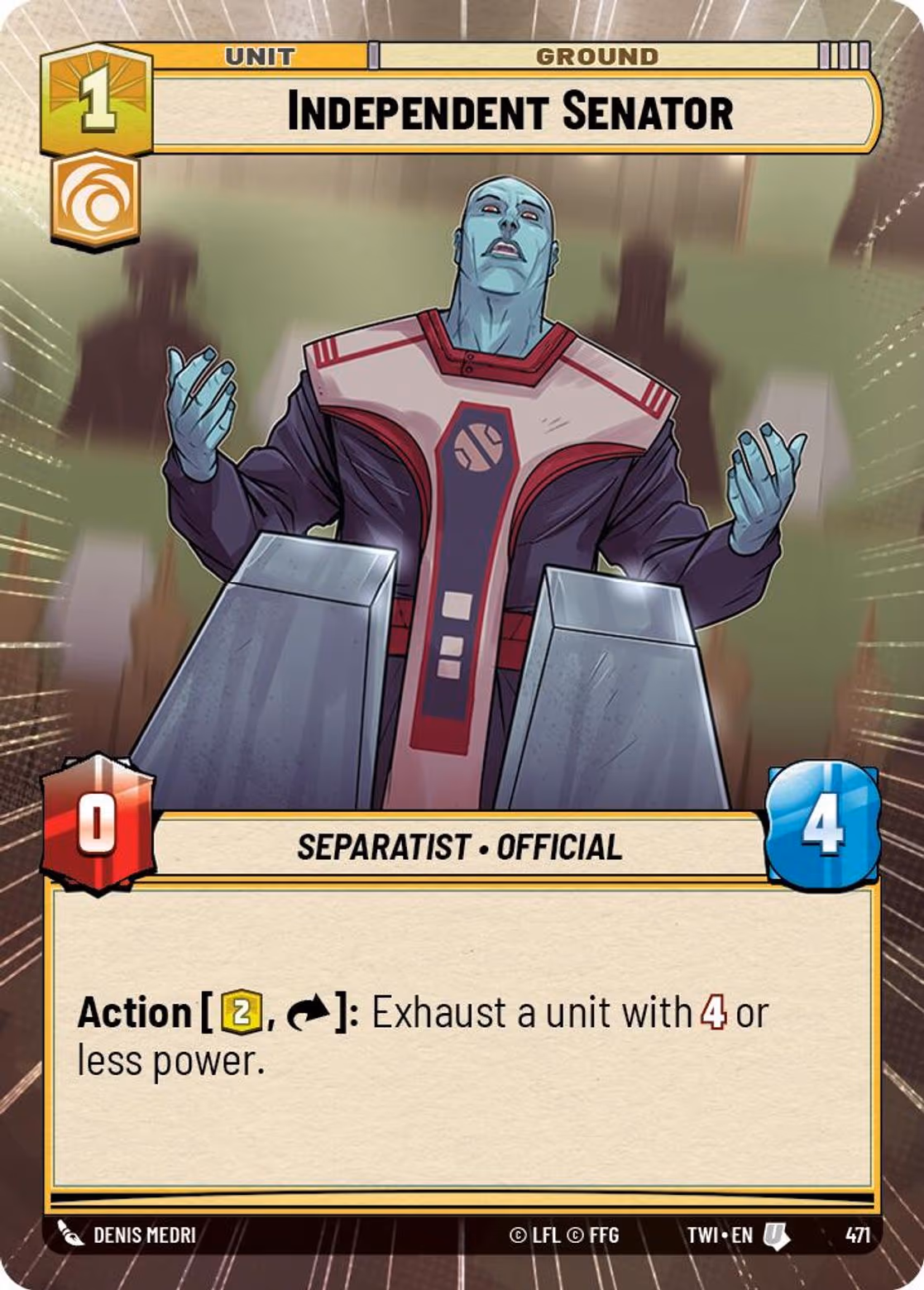 Independent Senator TWI-471 Hyperspace Star Wars Unlimited card