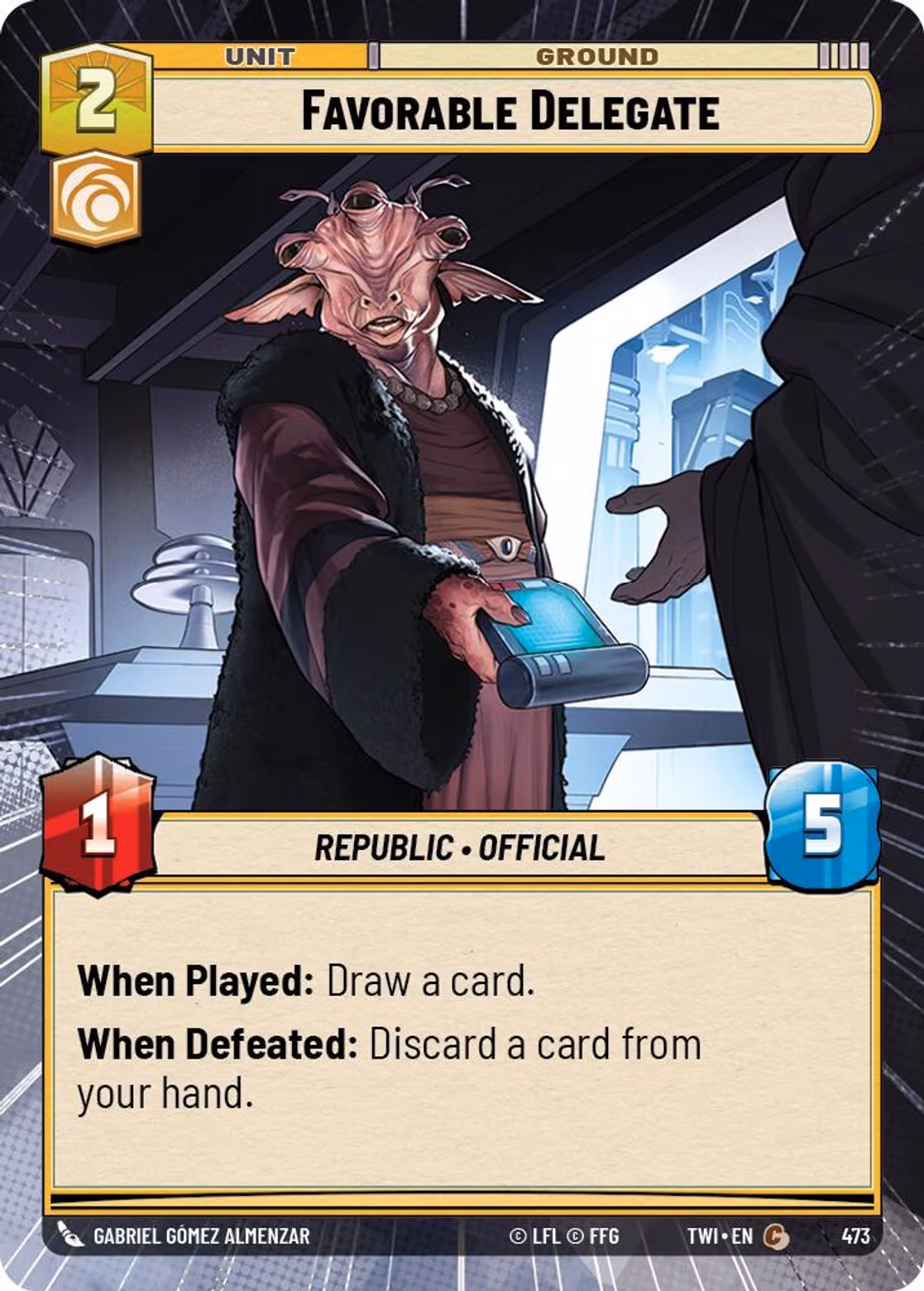 Favorable Delegate TWI-473 Hyperspace Star Wars Unlimited card