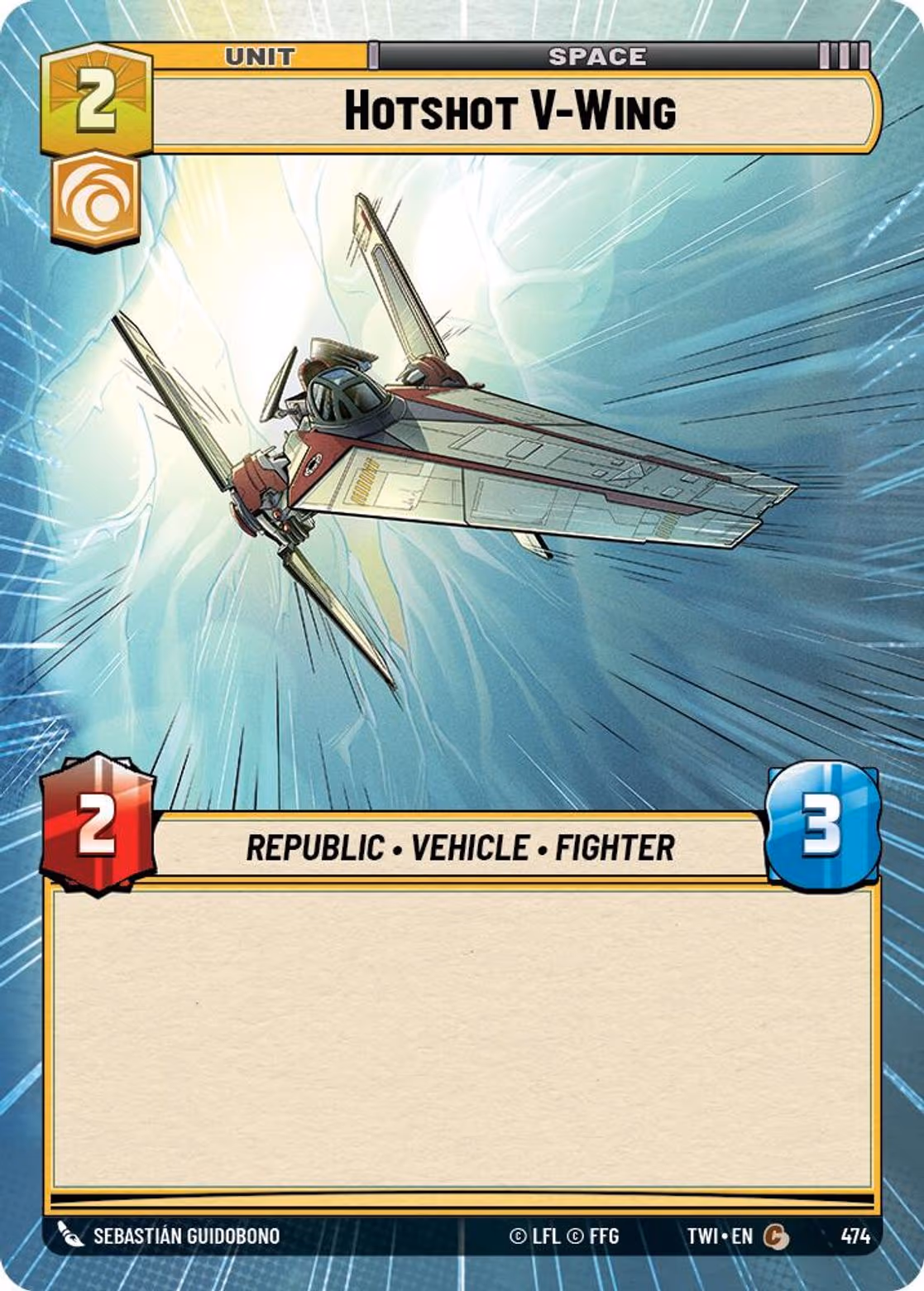 Hotshot V-Wing TWI-474 Hyperspace Star Wars Unlimited card