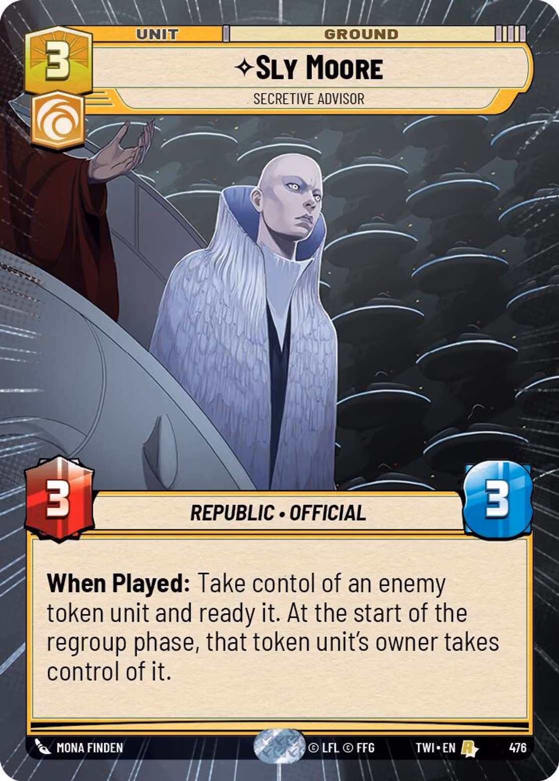Sly Moore - Secretive Advisor TWI-476 Hyperspace Star Wars Unlimited card