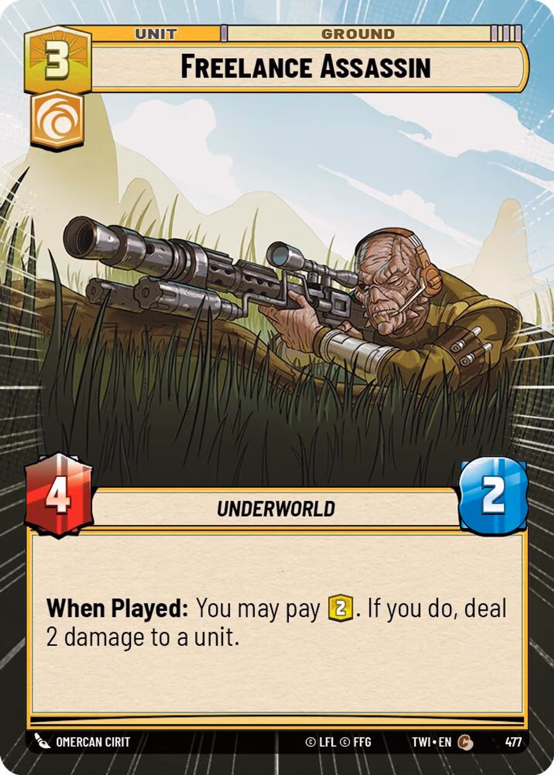 Freelance Assassin TWI-477 Hyperspace Star Wars Unlimited card