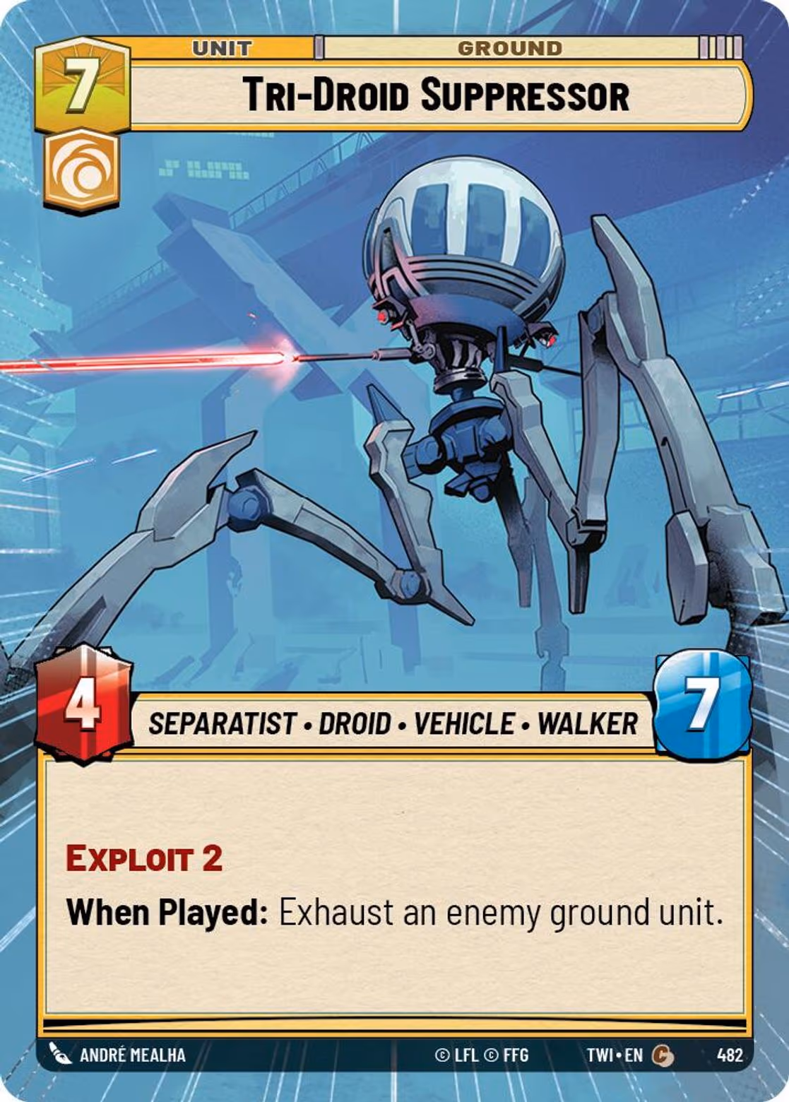 Tri-Droid Suppressor TWI-482 Hyperspace Star Wars Unlimited card