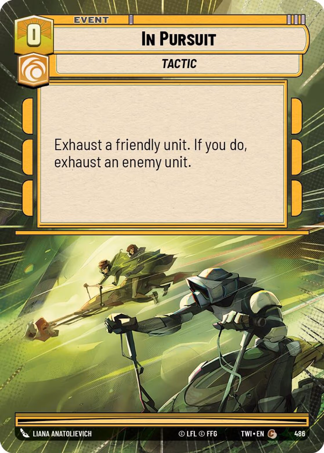 In Pursuit TWI-486 Hyperspace Star Wars Unlimited card