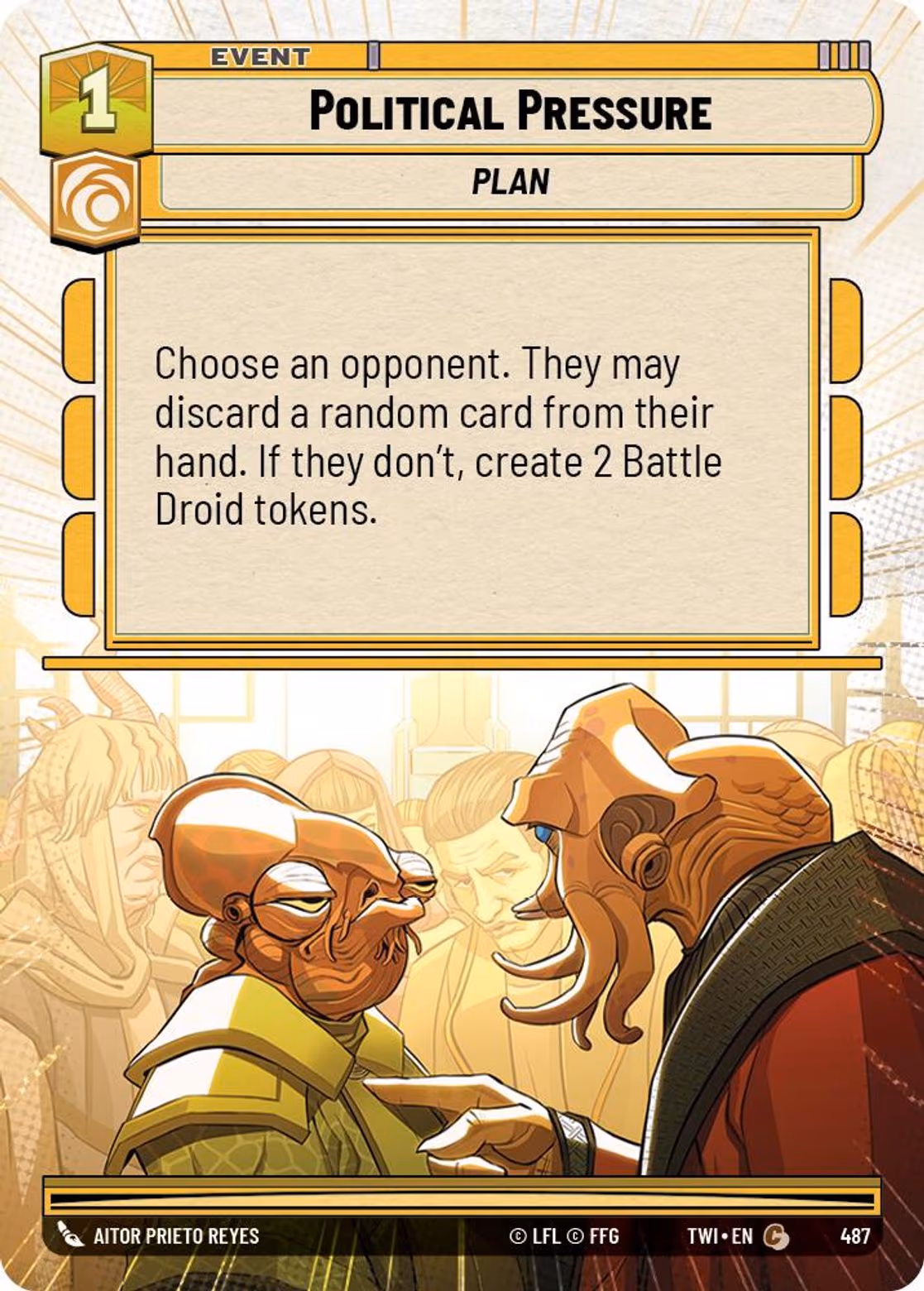 Political Pressure TWI-487 Hyperspace Star Wars Unlimited card