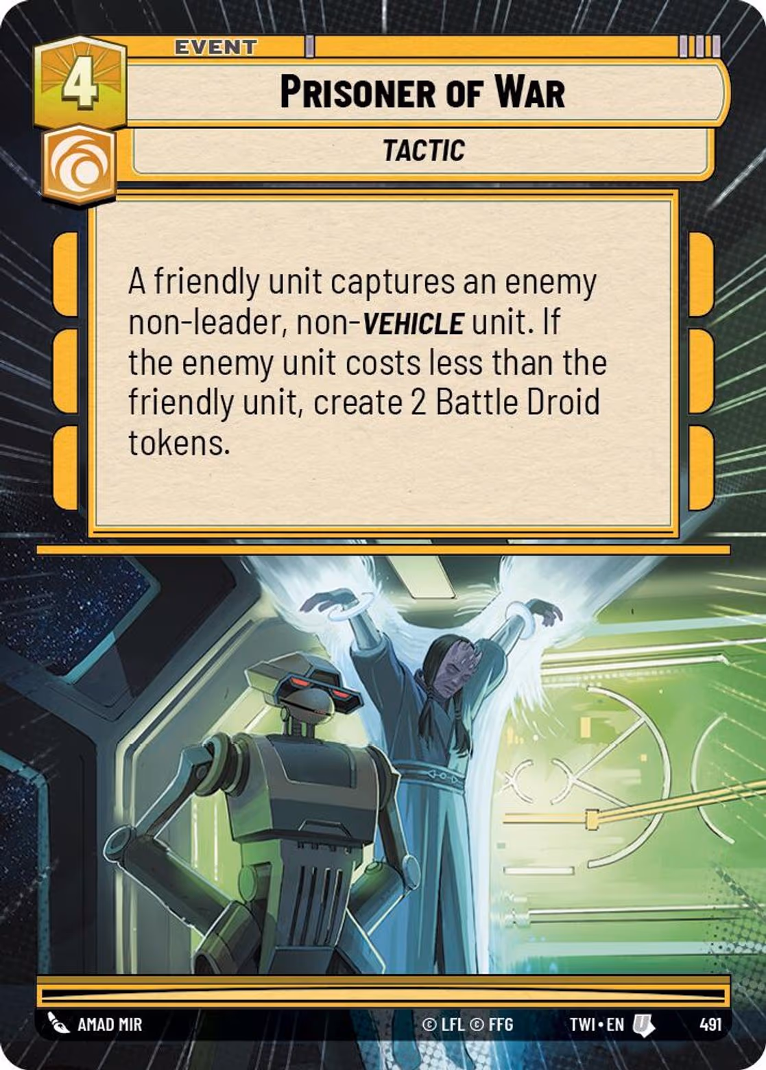 Prisoner of War TWI-491 Hyperspace Star Wars Unlimited card
