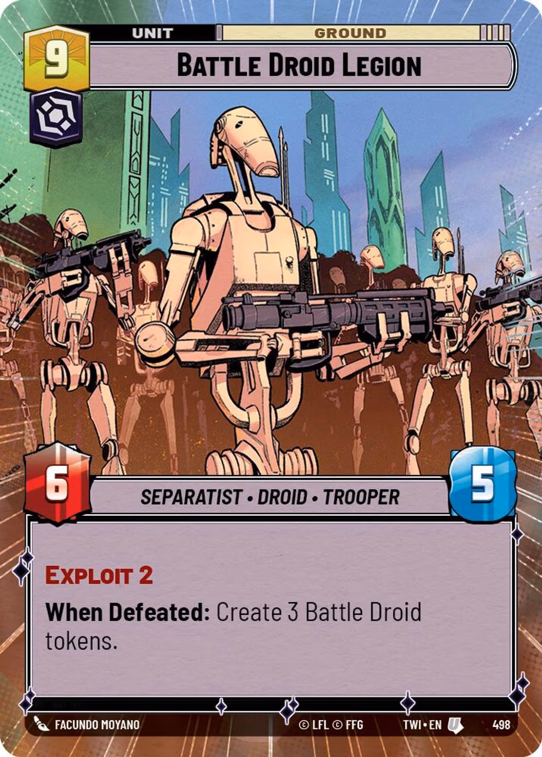 Battle Droid Legion TWI-498 Hyperspace Star Wars Unlimited card