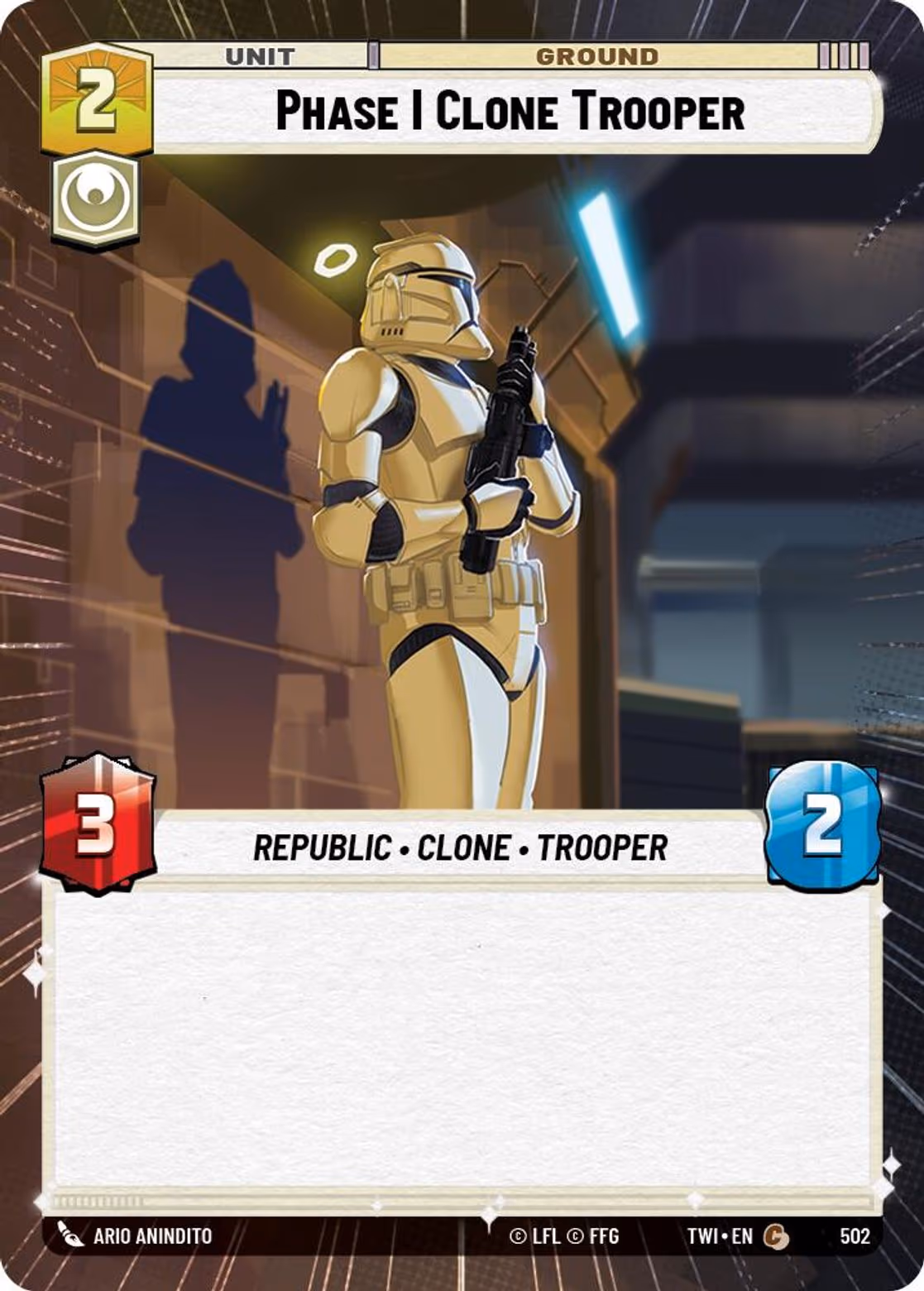 Phase I Clone Trooper TWI-502 Hyperspace Star Wars Unlimited card