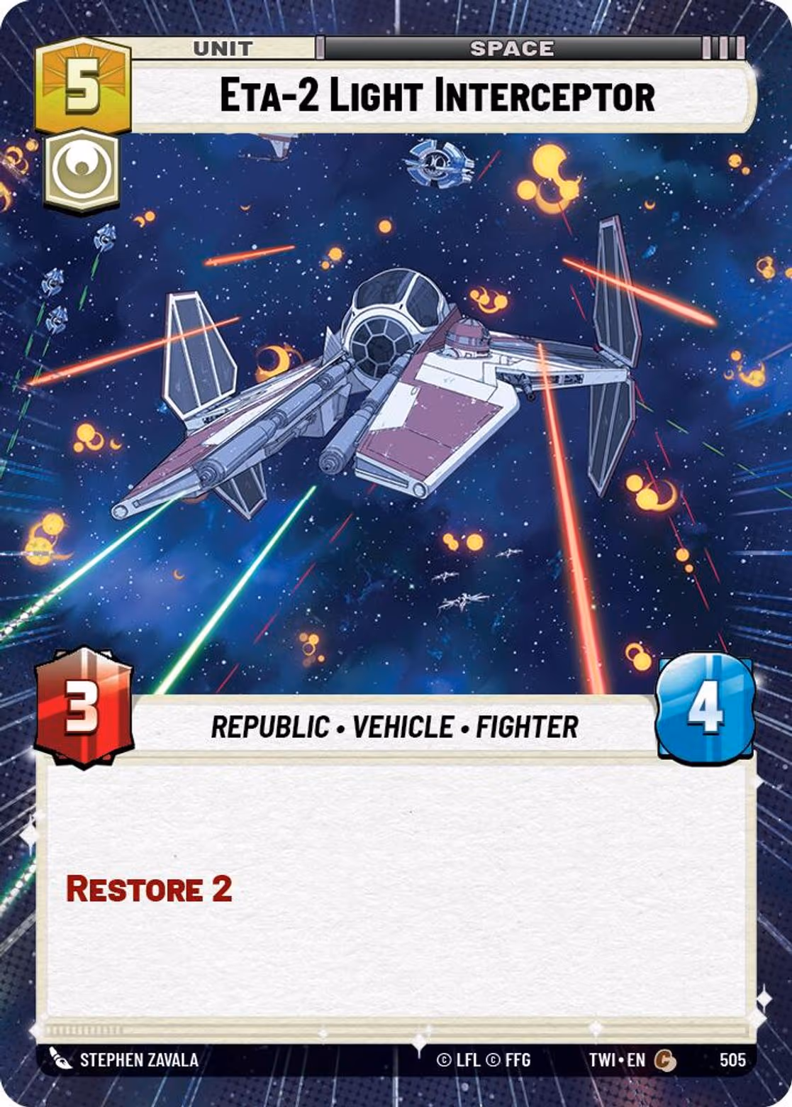 Eta-2 Light Interceptor TWI-505 Hyperspace Star Wars Unlimited card
