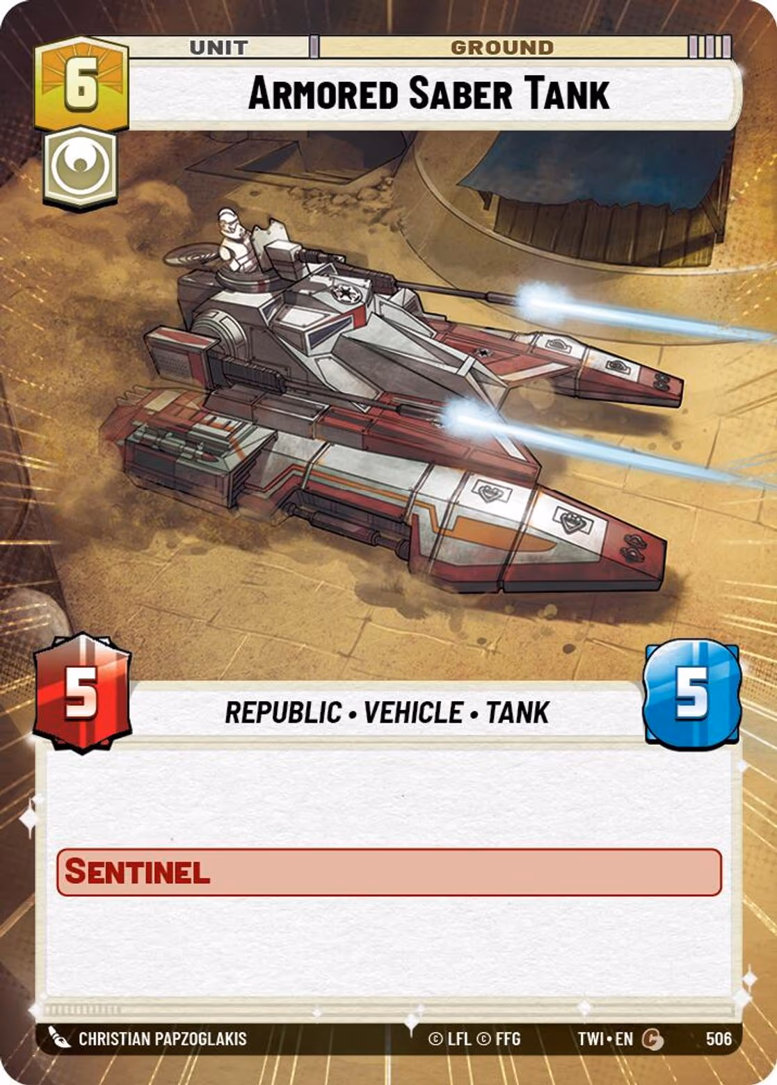 Armored Saber Tank TWI-506 Hyperspace Star Wars Unlimited card