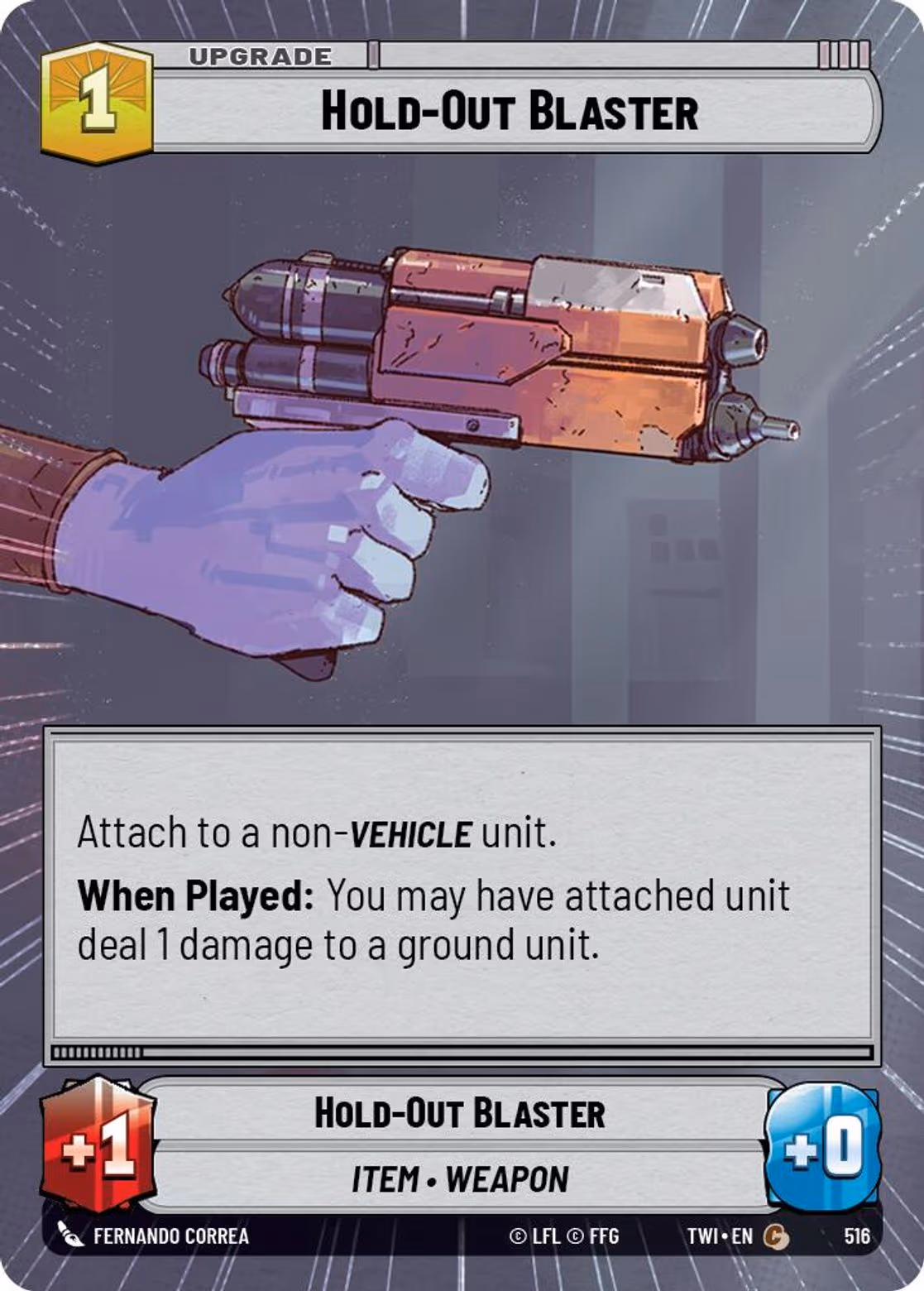 Hold-Out Blaster TWI-516 Hyperspace Star Wars Unlimited card