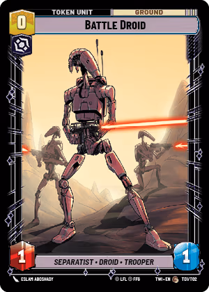 Battle Droid TWI-T01 Star Wars Unlimited card