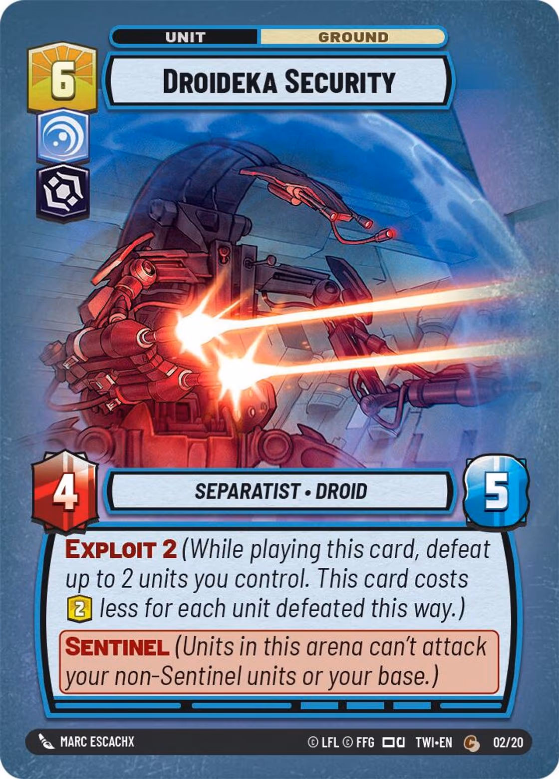 Droideka Security TWIOP-02 Star Wars Unlimited card
