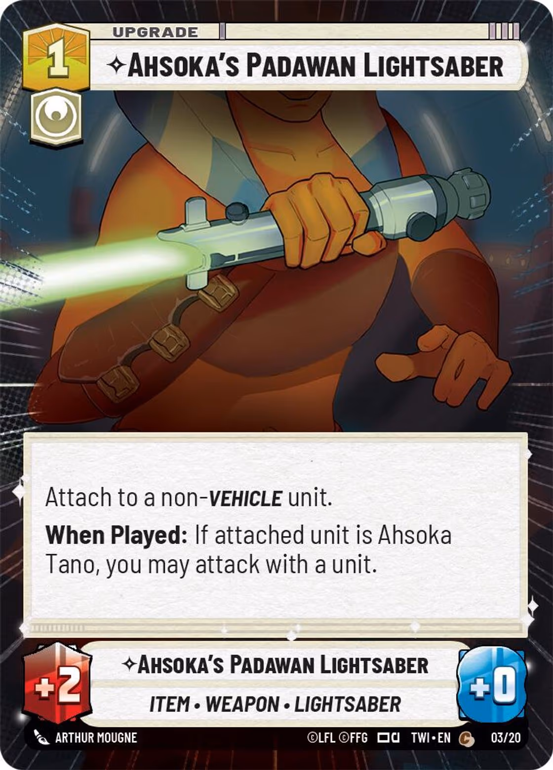 Ahsoka's Padawan Lightsaber TWIOP-03 Star Wars Unlimited card
