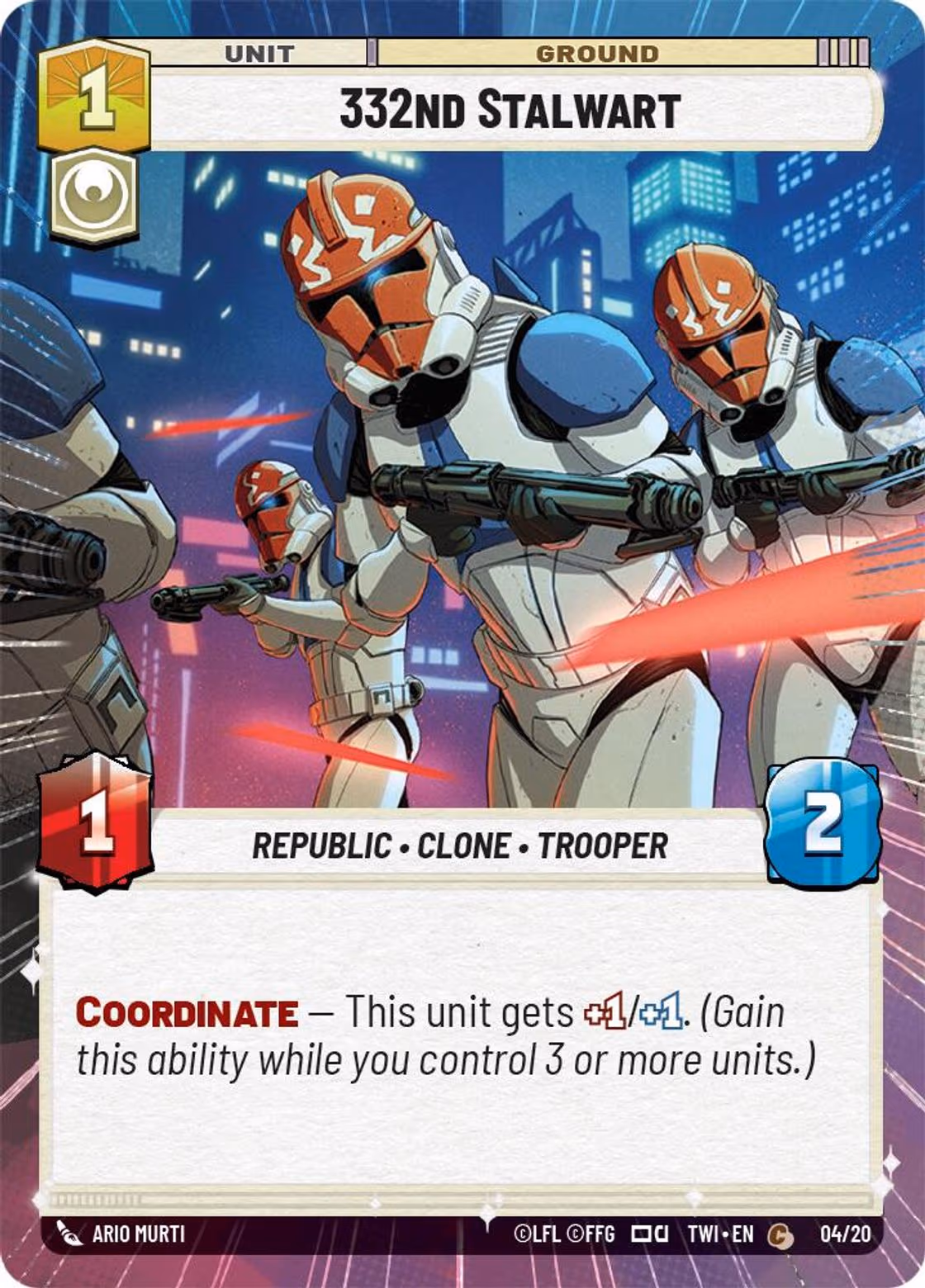 332nd Stalwart TWIOP-04 Star Wars Unlimited card