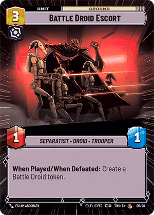Battle Droid Escort TWIOP-05 Star Wars Unlimited card