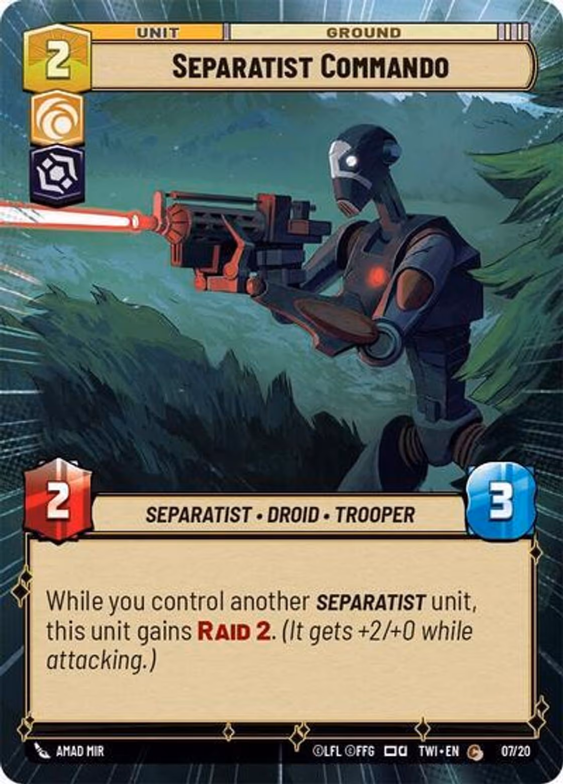 Separatist Commando TWIOP-07 Star Wars Unlimited card
