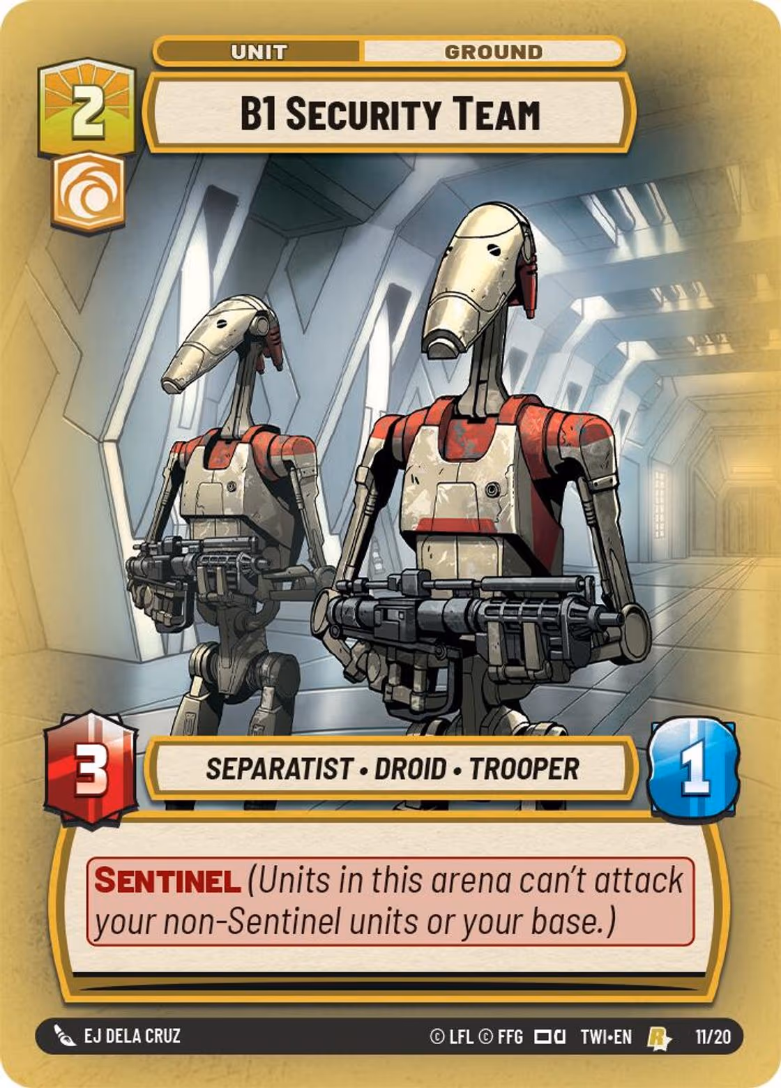 B1 Security Team TWIOP-11 Star Wars Unlimited card