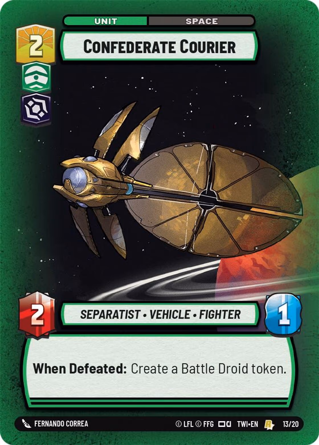 Confederate Courier TWIOP-13 Star Wars Unlimited card