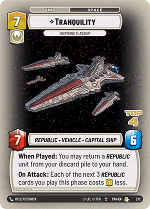 Tranquility - Inspiring Flagship TWIPQ-2-4 PQ Top 4 Star Wars Unlimited card