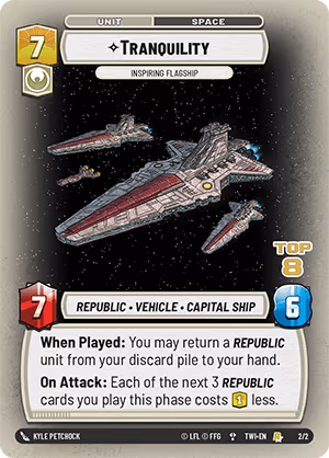 Tranquility - Inspiring Flagship TWIPQ-2-8 PQ Top 8 Star Wars Unlimited card