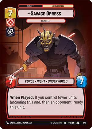 Savage Opress - Monster TWISS-1 Star Wars Unlimited card