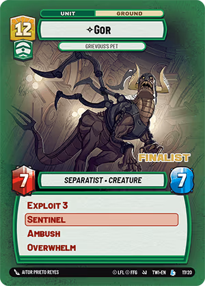 Gor - Grievous's Pet TWISS-2-F SS Finalist Star Wars Unlimited card